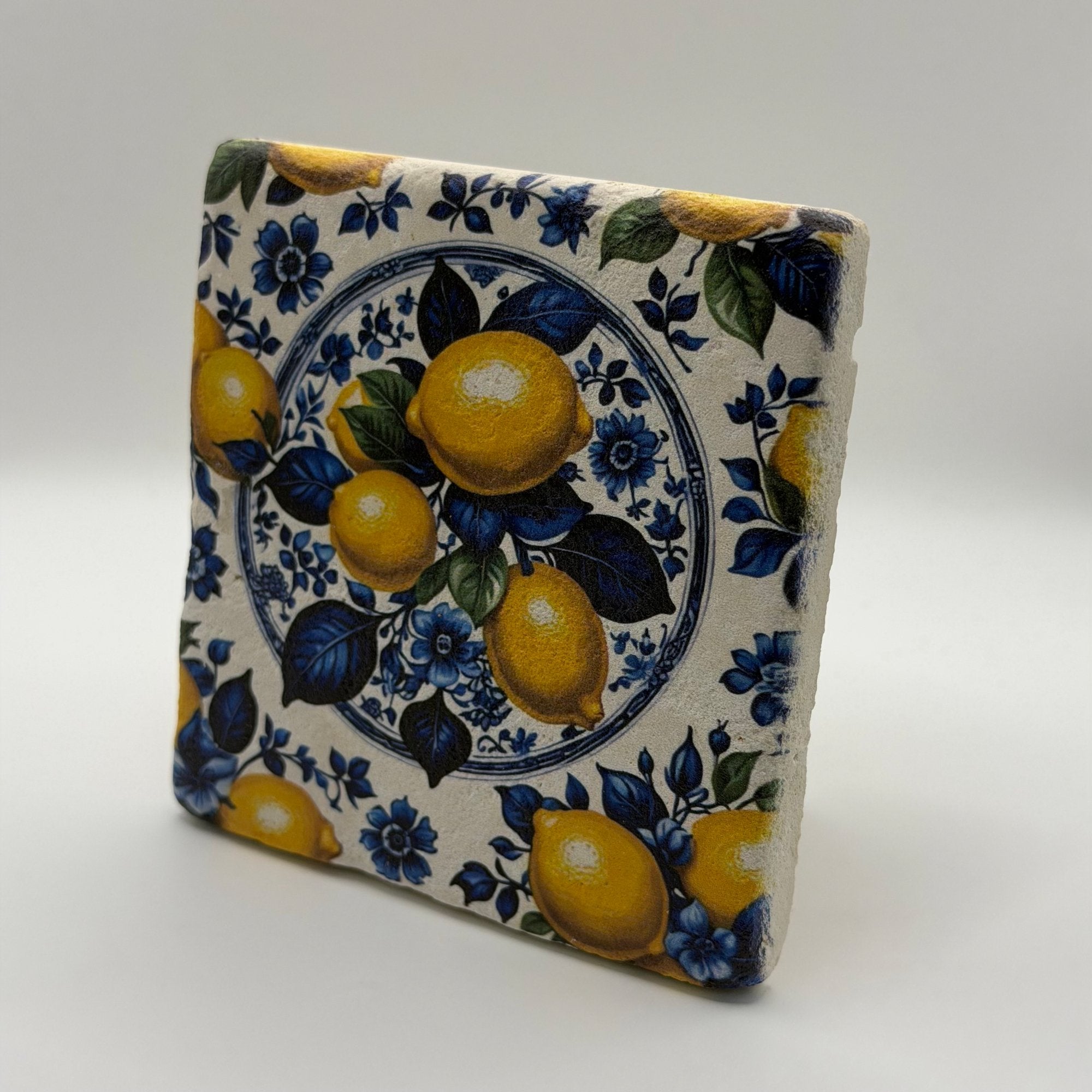 Lemon Blue Stone Coaster