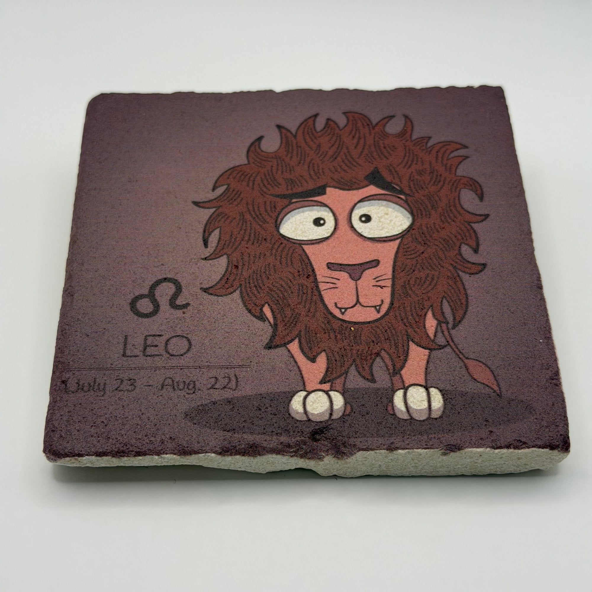 Leo Stone Coaster Natural Travertine