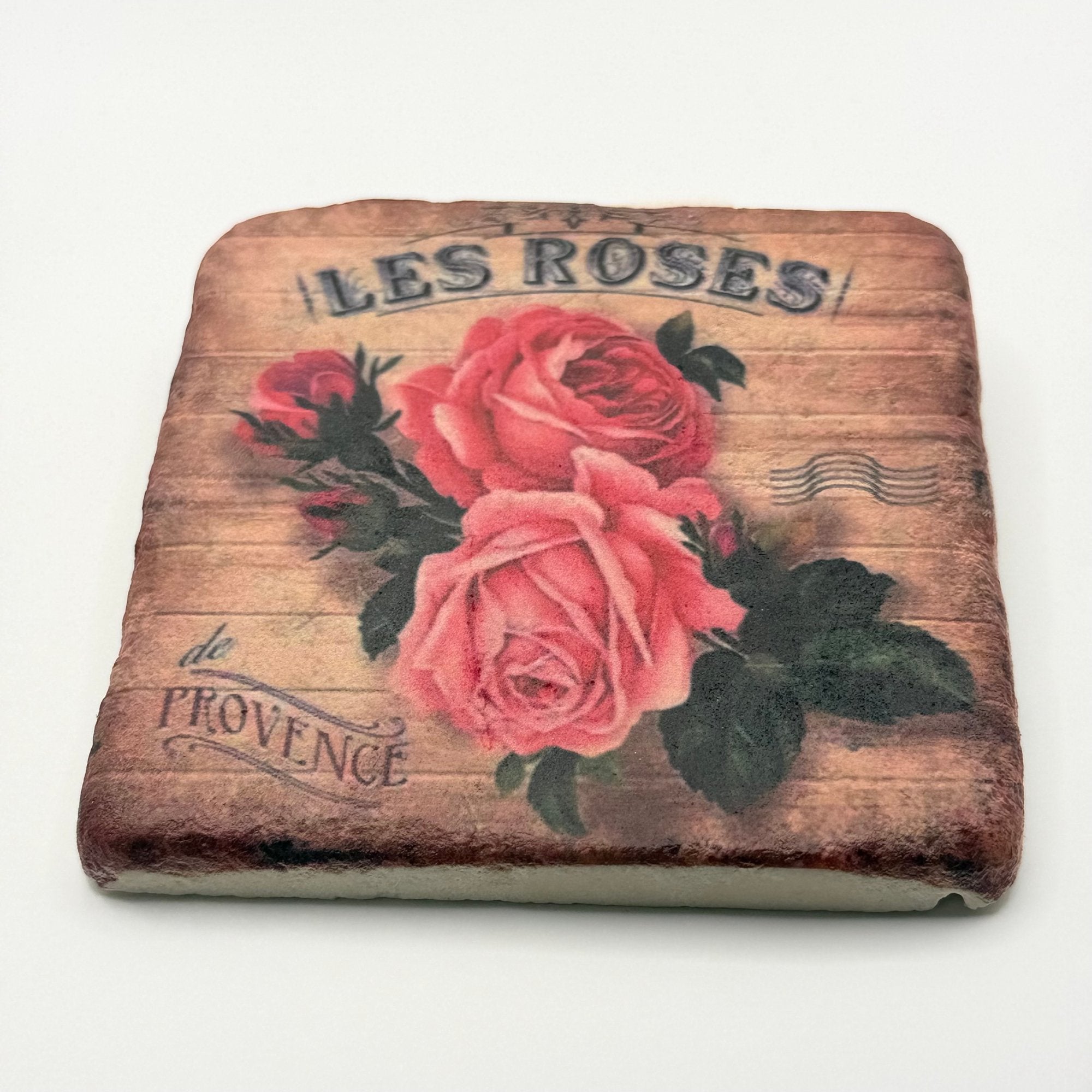 Les Roses Vintage Botanical Stone Coaster