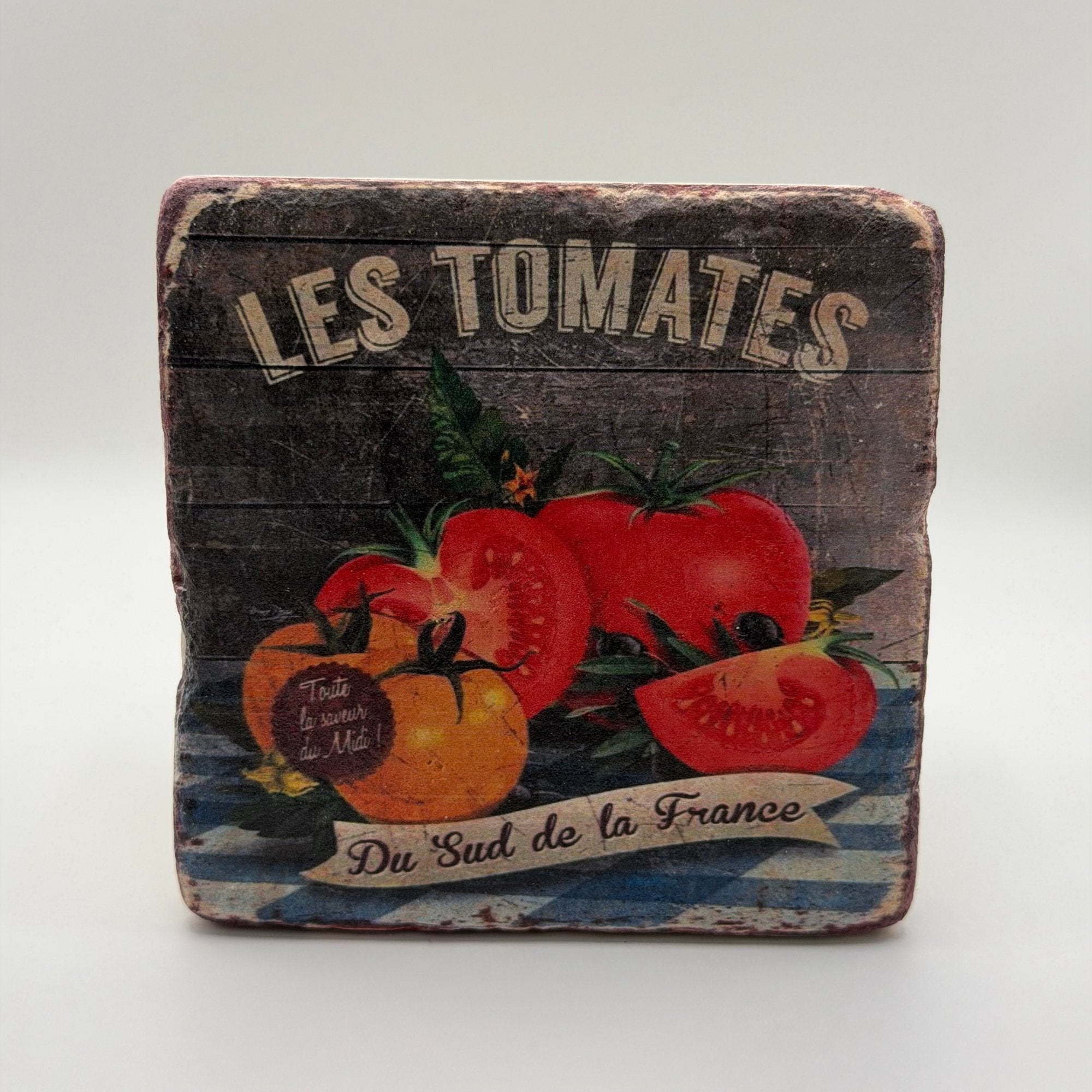 Les Tomates Stone Coaster - Retro Foodie Gift