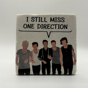 Listening To One Direction Is Sexy Natural Travertine Stone Coaster artwork