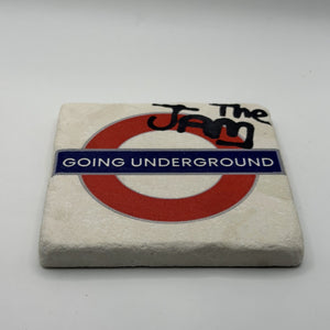 Little Miss Always Going On Holiday Natural Travertine Stone Coaster artwork