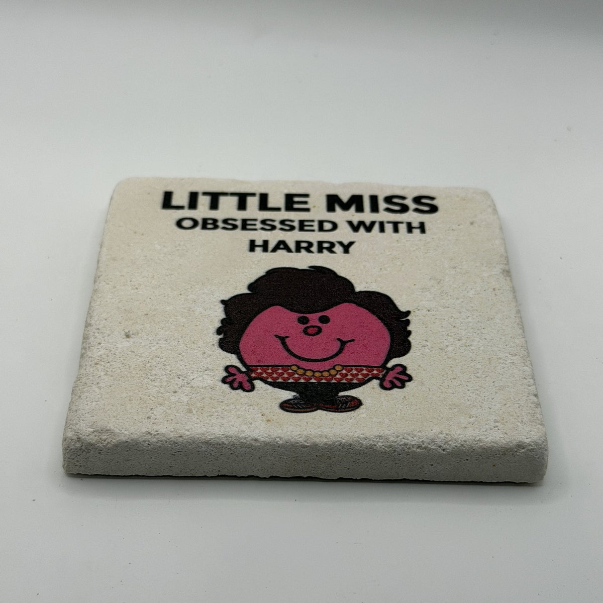 Little Miss Cries To Taylor Swift Even When Happy Natural Travertine Stone Coaster artwork