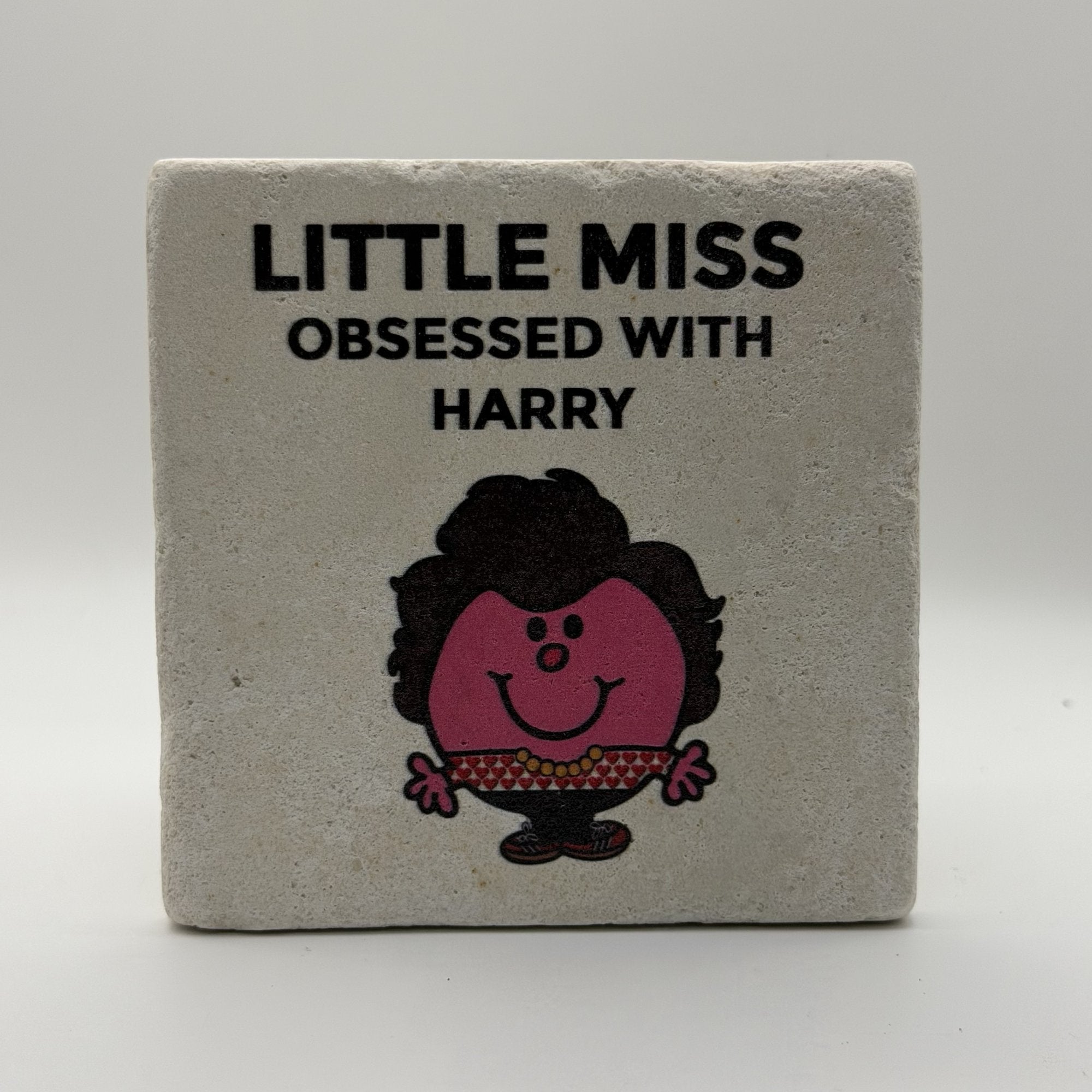 Little Miss Cries To Taylor Swift Even When Happy Natural Travertine Stone Coaster artwork
