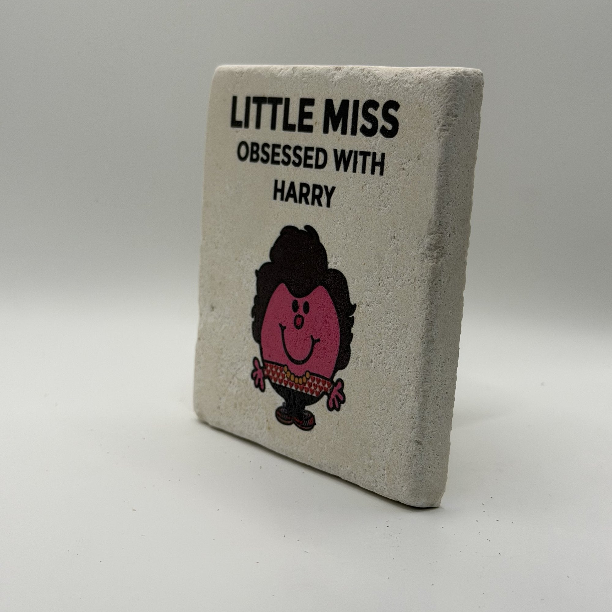 Little Miss Cries To Taylor Swift Even When Happy Natural Travertine Stone Coaster artwork