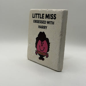 Little Miss Cries To Taylor Swift Even When Happy Natural Travertine Stone Coaster artwork