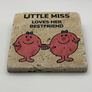 Little Miss Love Her Best Friend Stone Coaster