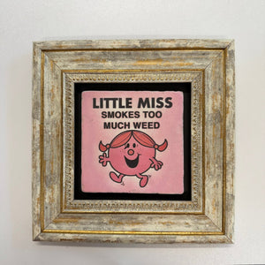 Variant Mapping v4 | little-miss-smokes-too-much-weed-pink-stone-coaster | with Gold Frame | sha256:ecbe620a2c67