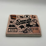 London Baker Street W1 Natural Travertine Stone Coaster artwork