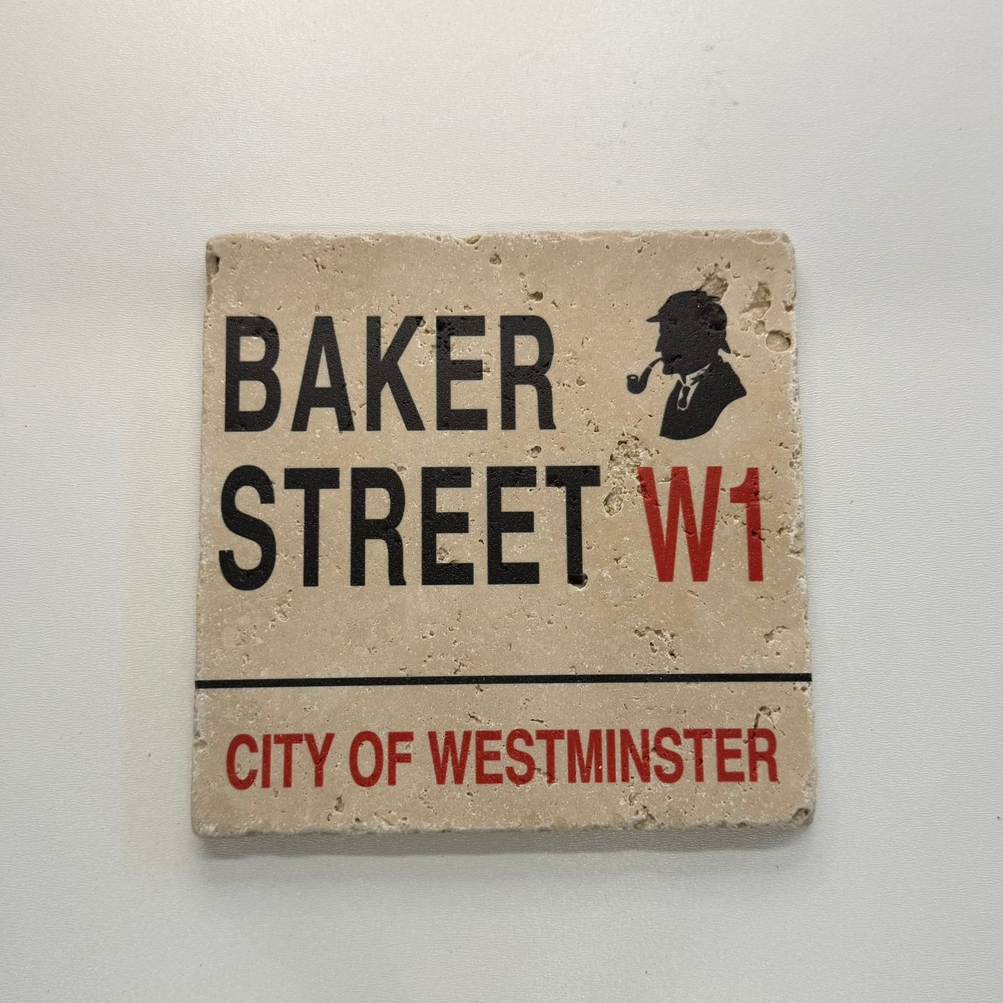 London Baker Street W1 Natural Travertine Stone Hotpad artwork