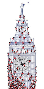 Big Ben and Queens Guard illustration design displayed as a decorative wall sign