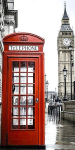 London Red Telephone Booth Big Ben design displayed as a decorative wall sign