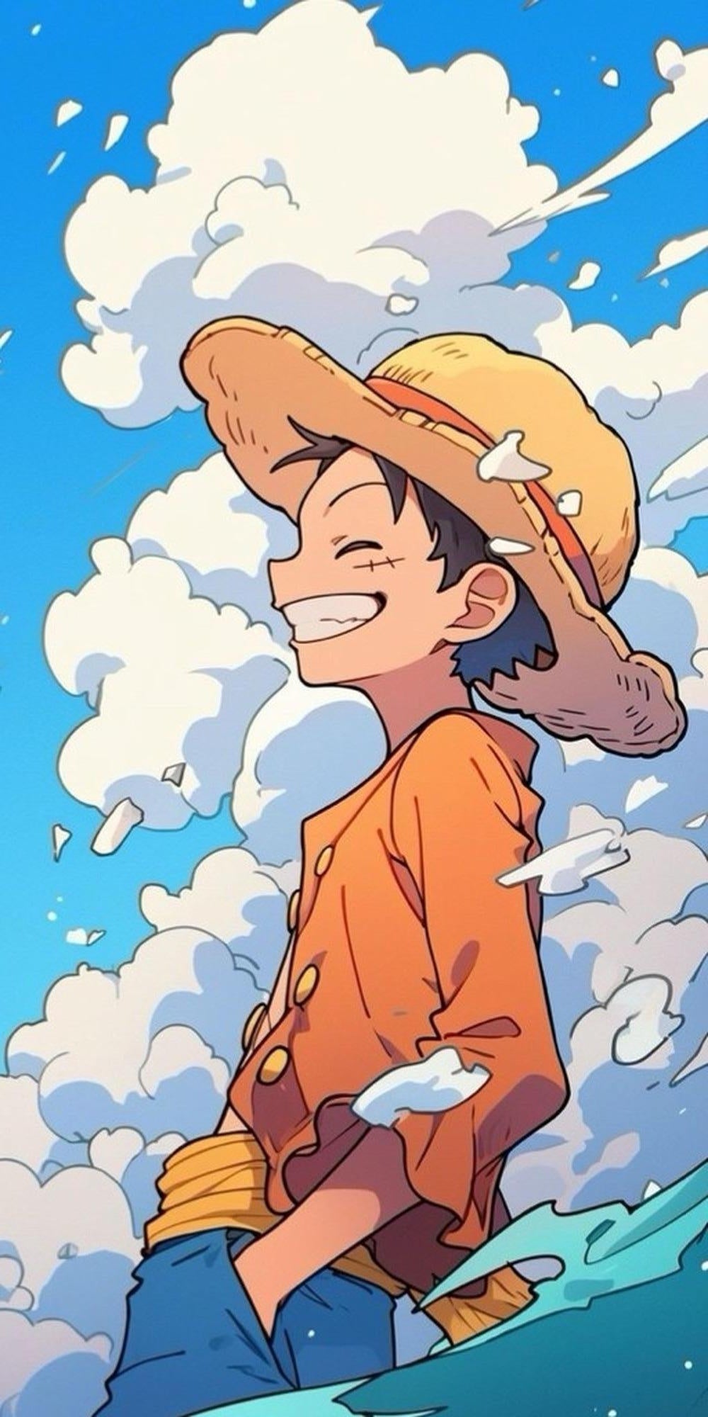 Luffy One Piece anime design displayed as a decorative MDF wall sign