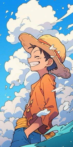 Luffy One Piece anime design displayed as a decorative MDF wall sign