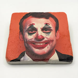 Emmanuel Macron Clown Stone Coaster