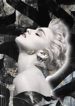 Madonna Black and White artwork printed on MDF wall poster