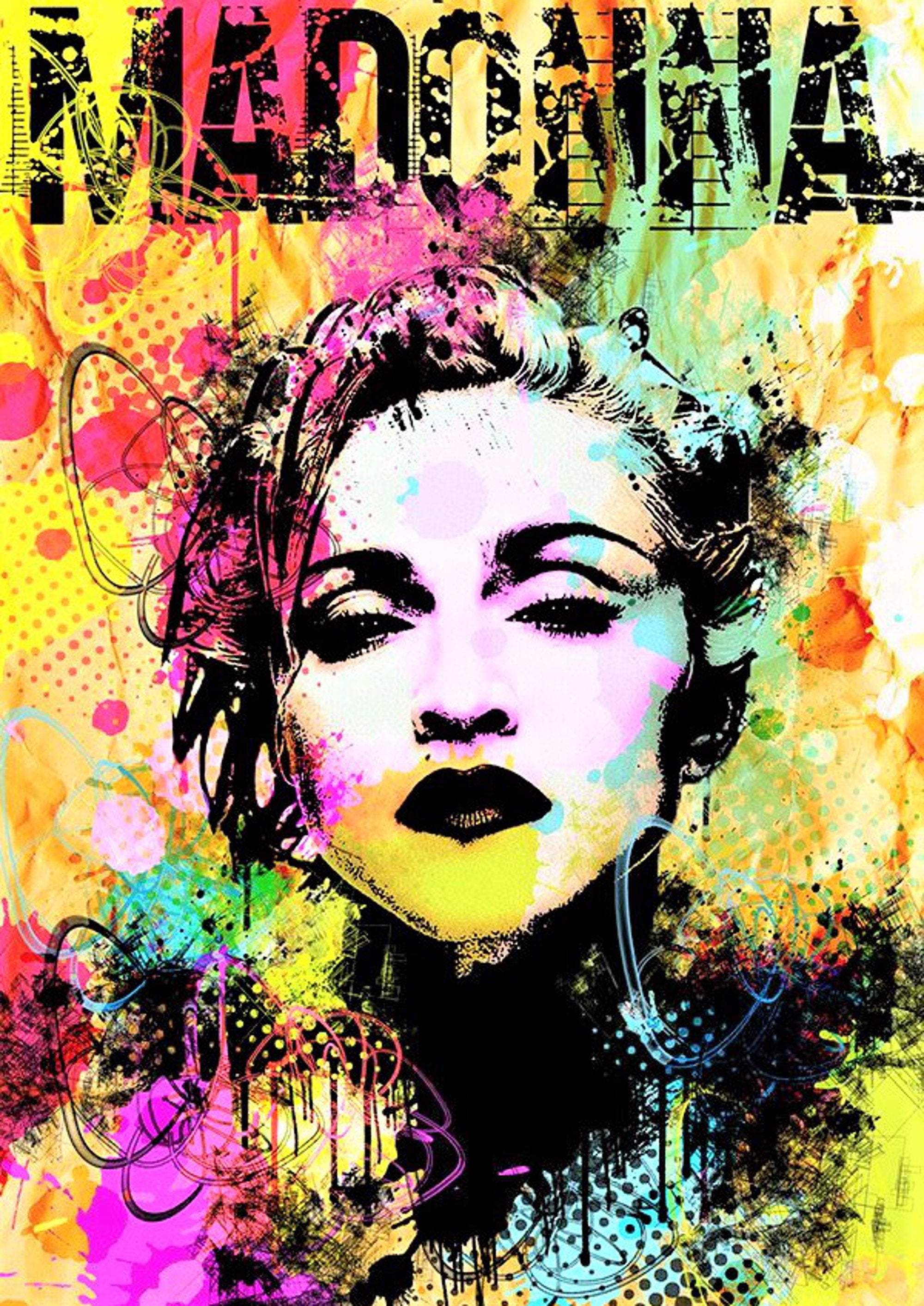 Madonna pop art artwork printed on MDF wall poster