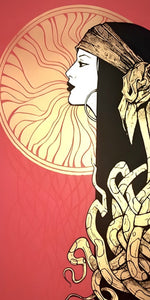 Malleus Art Nouveau Sole Woman design displayed as a decorative MDF wall sign