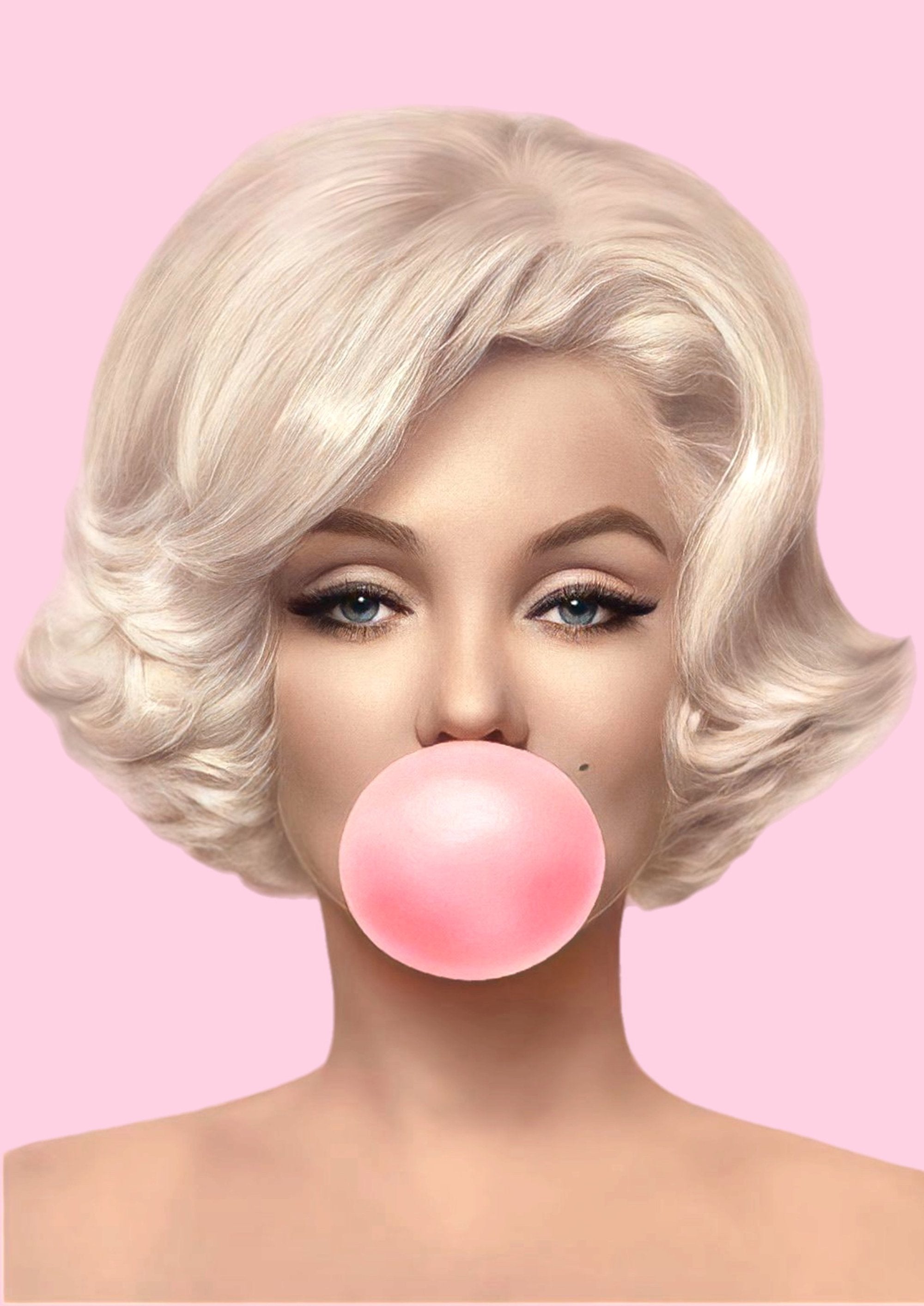 Marilyn Monroe's famous Bubblegum artwork printed on MDF wall poster