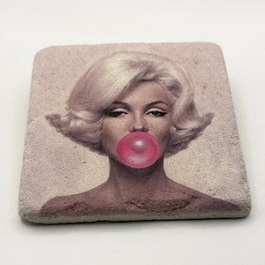 Marilyn Monroe Pink Bubble Stone Coaster