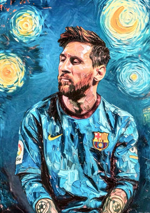 Lionel Messi artwork printed on MDF wall poster