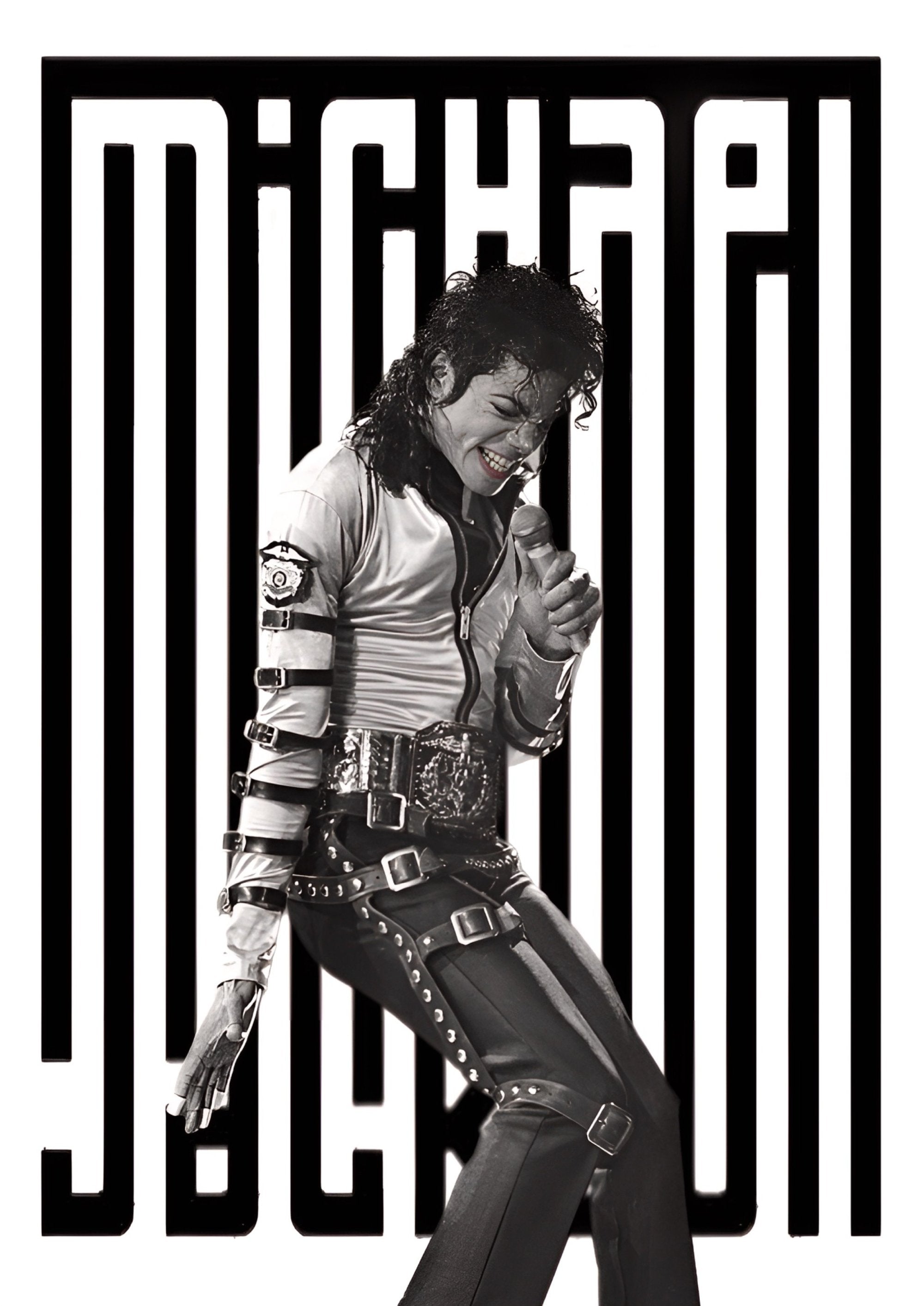 Michael Jackson typography artwork printed on MDF wall poster