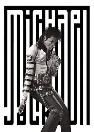 Michael Jackson typography artwork printed on MDF wall poster
