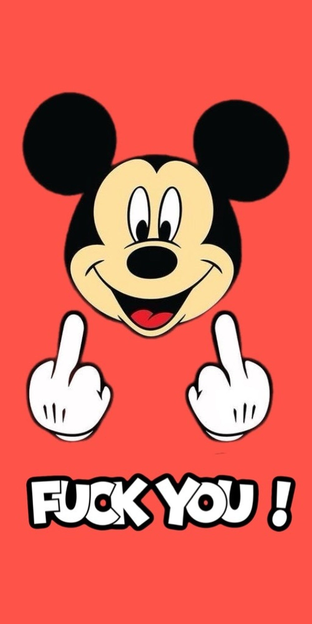 Mickey Mouse middle finger design displayed as a decorative wall sign