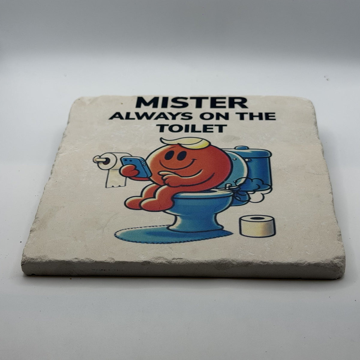 Mister Always On The Toilet Natural Travertine Stone Hotpad 2