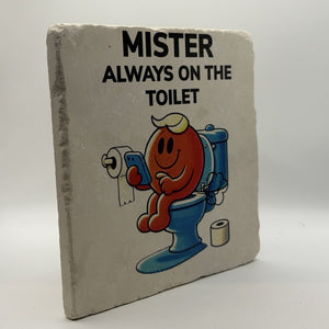 Mister Always On The Toilet Natural Travertine Stone Hotpad 3