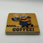 Mocha Pot Yellow Natural Travertine Stone Coaster artwork