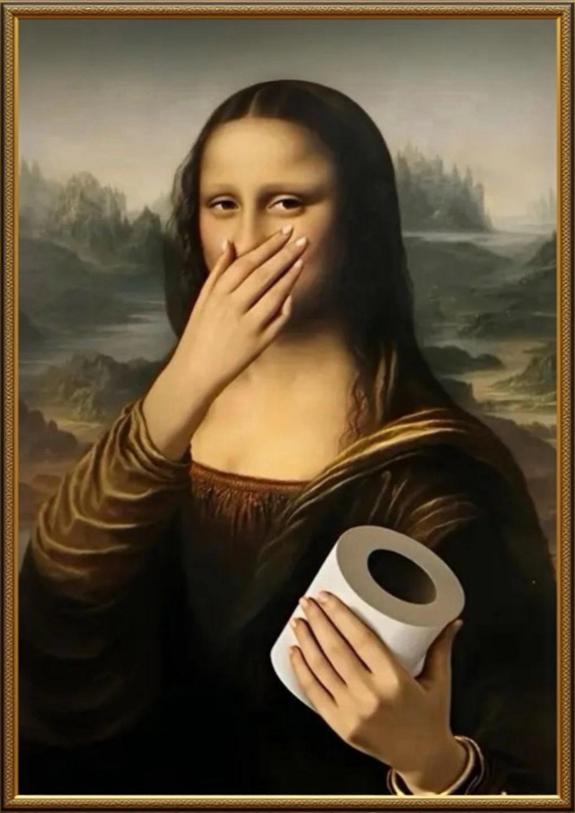 Mona Lisa artwork printed on MDF wall poster
