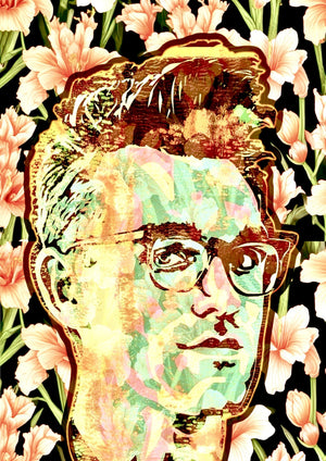 Morrissey floral artwork printed on MDF wall poster