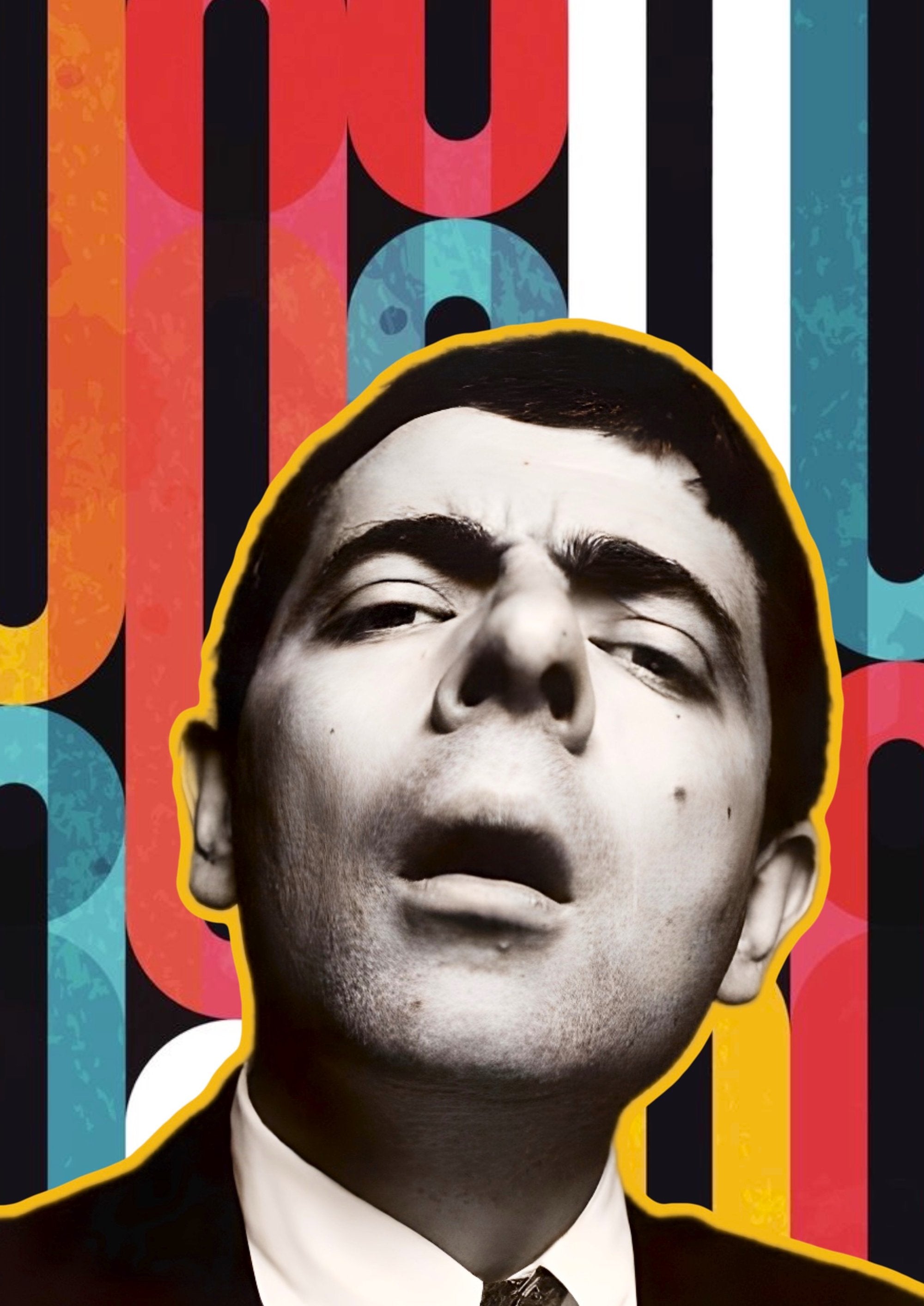 Mr. Bean artwork printed on MDF wall poster