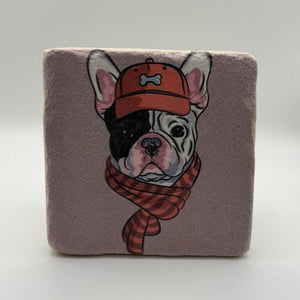 Mr. French Bulldog Portrait Stone Coaster