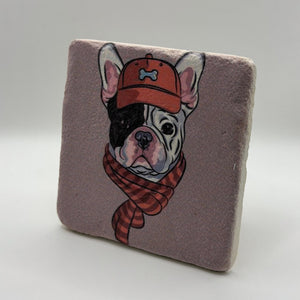 Mr. French Bulldog Portrait Stone Coaster