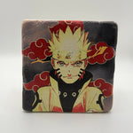 Naruto Shippuden artwork printed on square travertine stone coaster