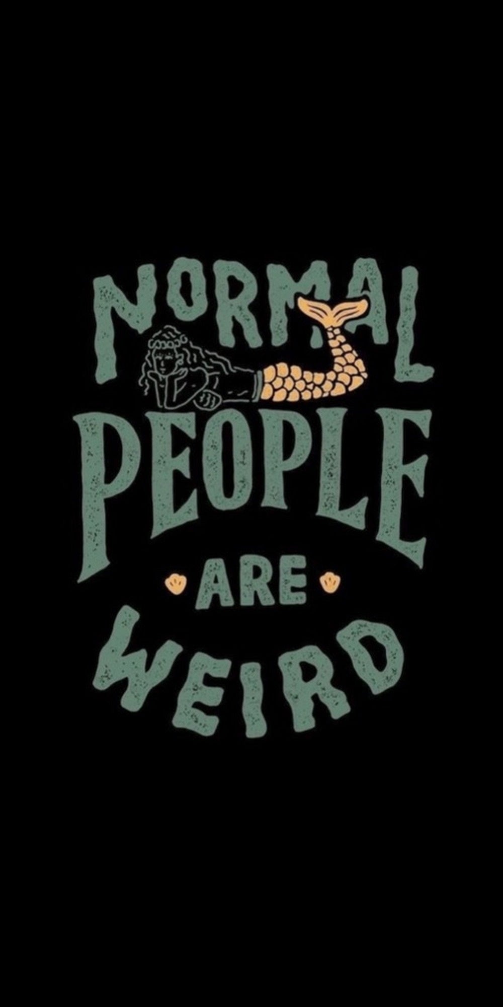 Normal People Are Weird mermaid quote design displayed as a decorative wall sign