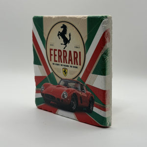 Nostalgic Italian Ferrari 250Gt Natural Travertine Stone Coaster 3