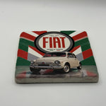 Nostalgic Italian Fiat 500 Natural Travertine Stone Coaster 1