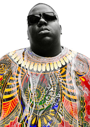 Iconic artwork of The Notorious BIG printed on MDF wall poster