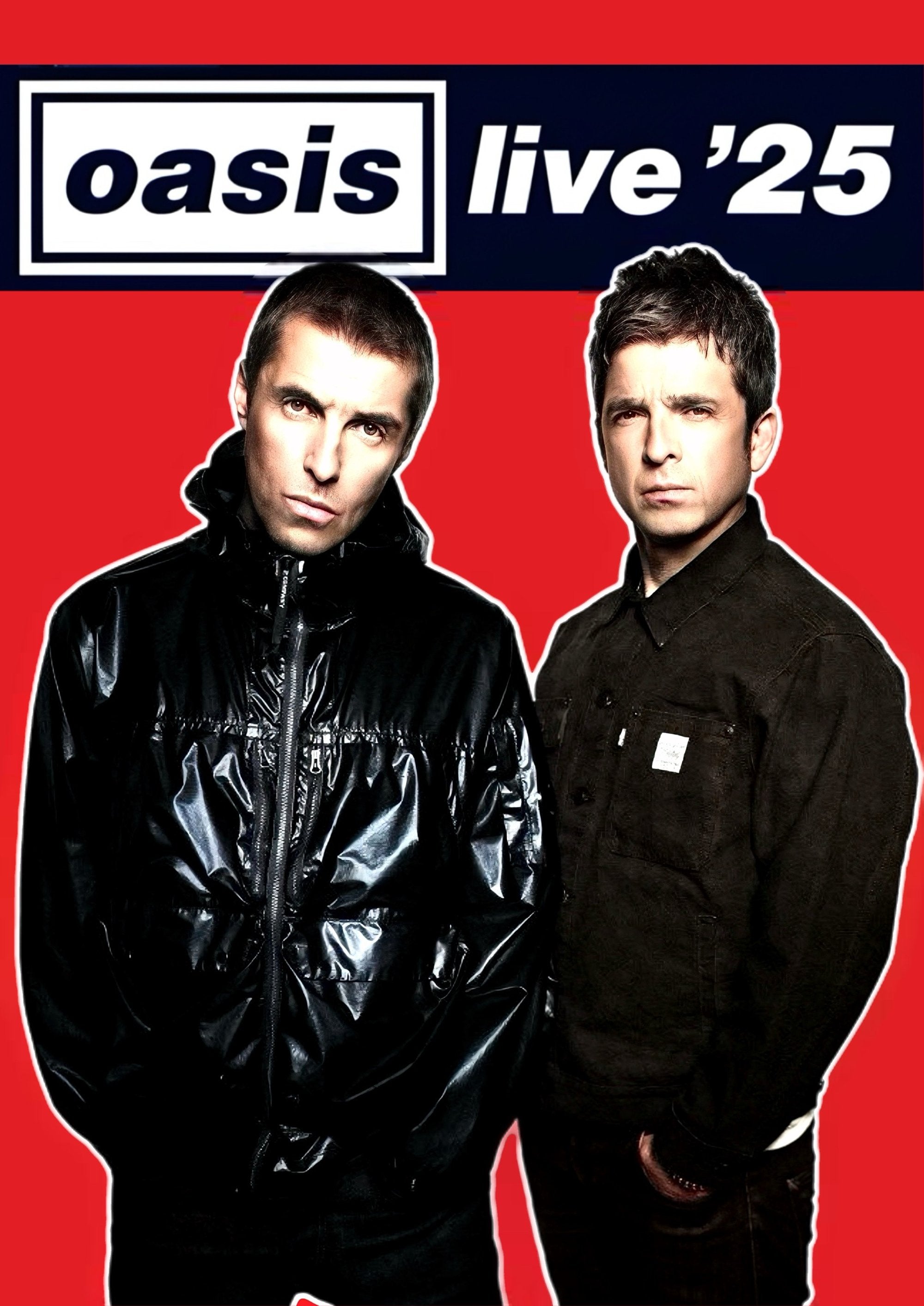 Oasis Live 25 artwork printed on MDF wall poster