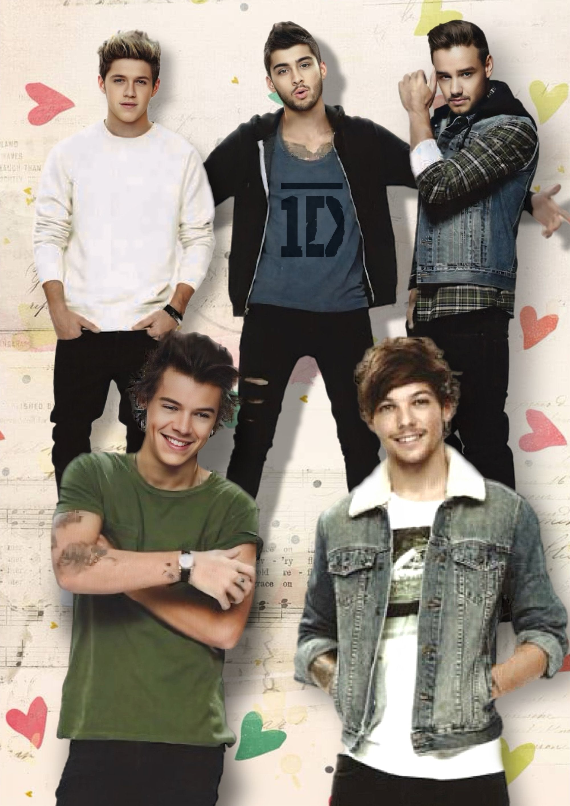 One Direction band photo artwork printed on MDF wall poster