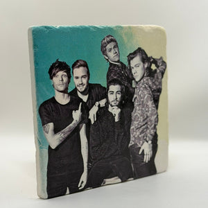 One Direction Green Natural Travertine Stone Hotpad artwork