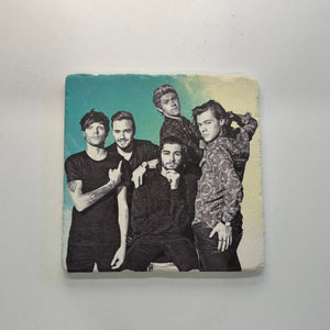 One Direction Green Natural Travertine Stone Hotpad artwork