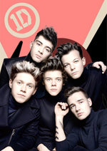 One Direction Pink Group artwork printed on MDF wall poster