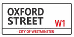 Oxford Street London street sign design displayed as wall decor