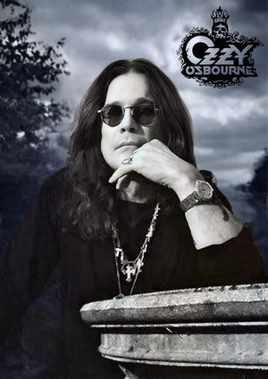 Ozzy Osbourne portrait artwork printed on MDF wall poster