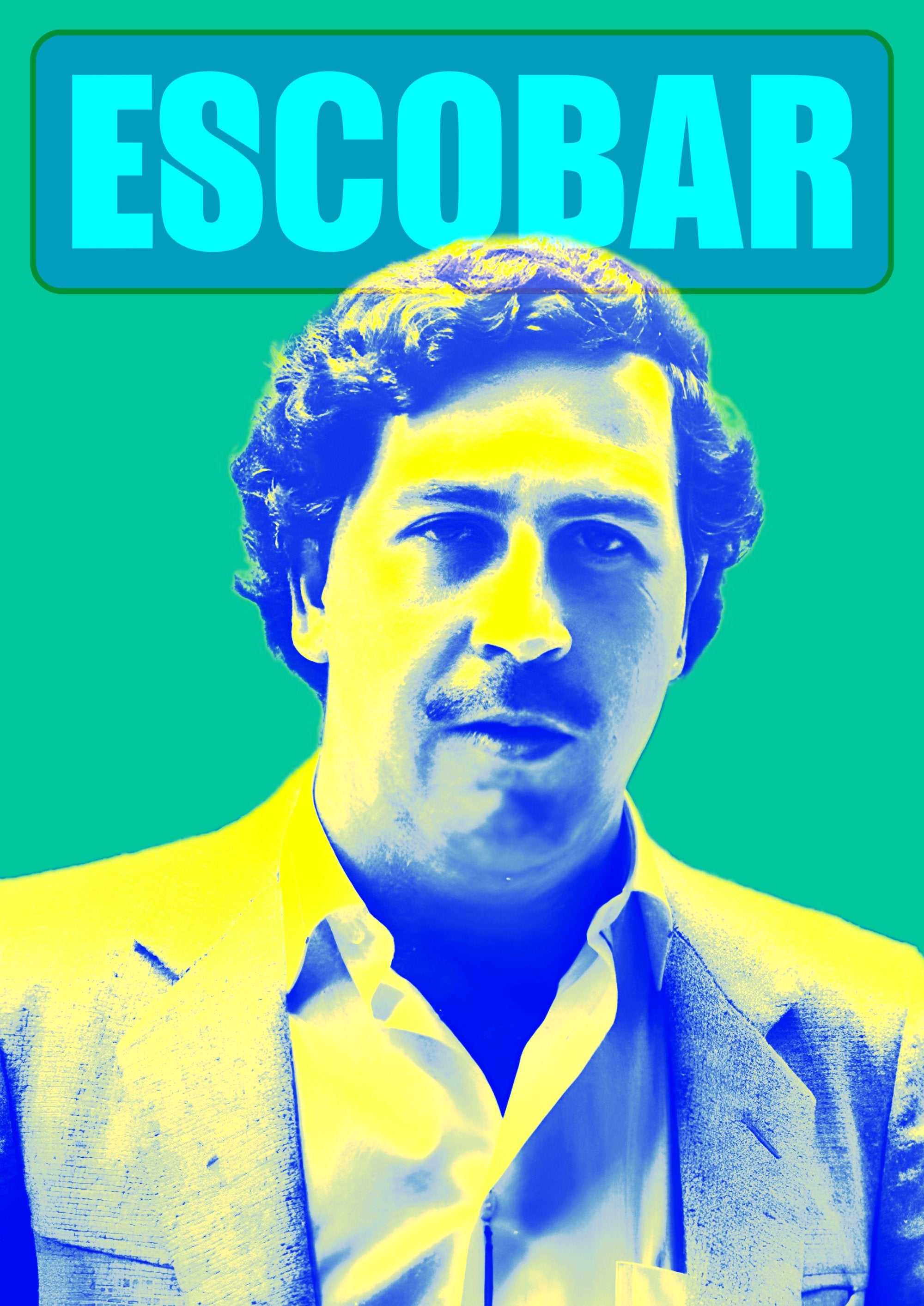 Pablo Escobar pop art artwork printed on MDF wall poster for movie theatre decor