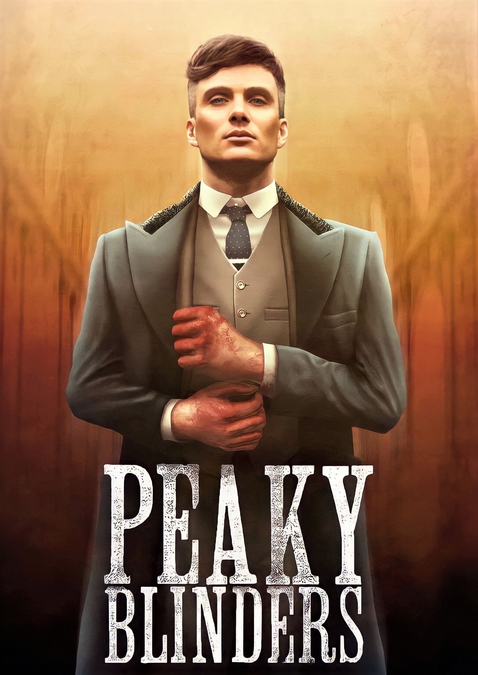 Peaky Blinders Tommy Shelby artwork printed on MDF wall poster